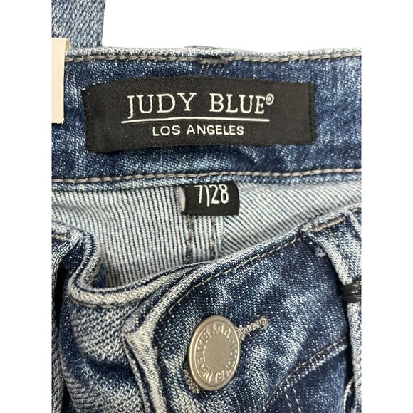 Judy Blue Lt Blue Denim Mid Rise Cropped Bootcut Jeans JB88249 MD - Picture 3 of 5